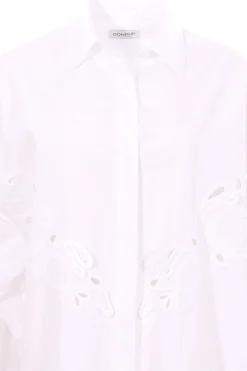 Abito camicia in cotone con ricami