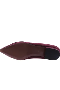 Ballerina in suede con applicazione