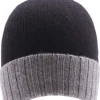 berretto cupola rasata bicolore in cashmere