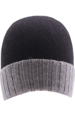 berretto cupola rasata bicolore in cashmere
