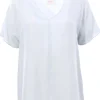 Blusa in seta collo a v