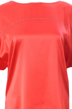 Blusa in seta con monile