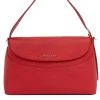 Borsa a spalla nana soft in pelle martellata con tracolla