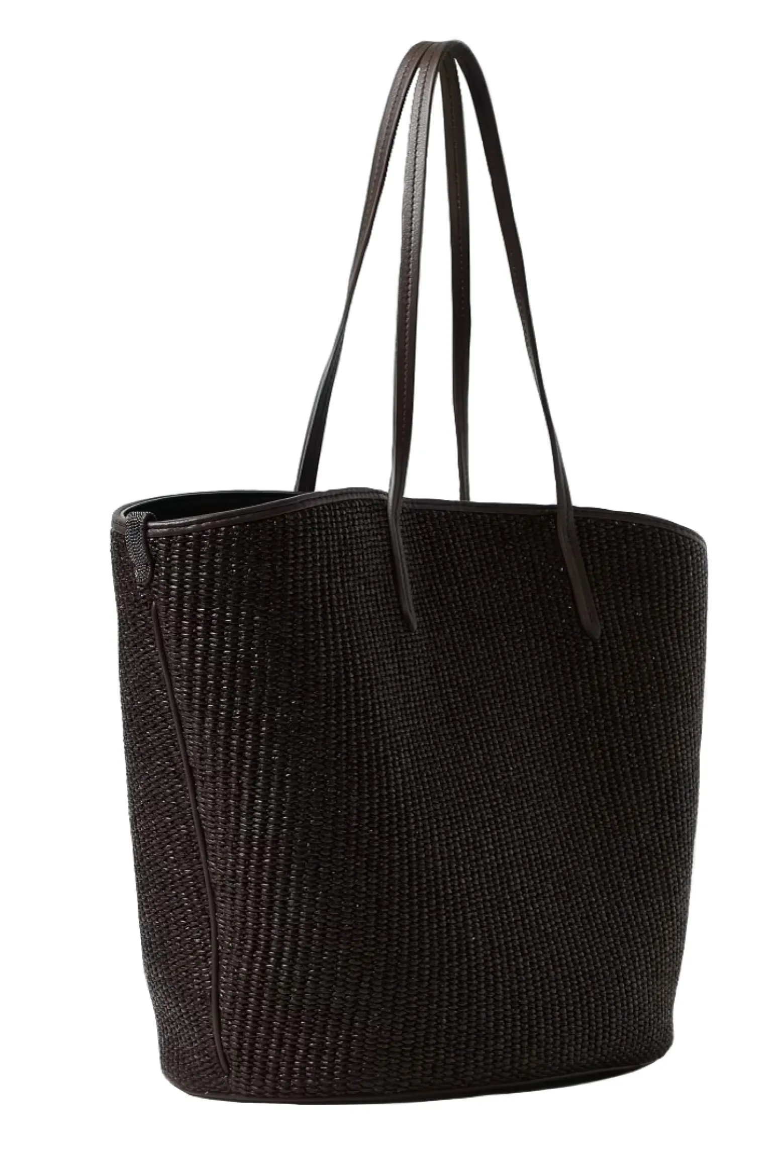 Borsa in rafia shopper di cotone techno con monile