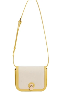 Borsa mini messanger eclissi in canvas e pelle