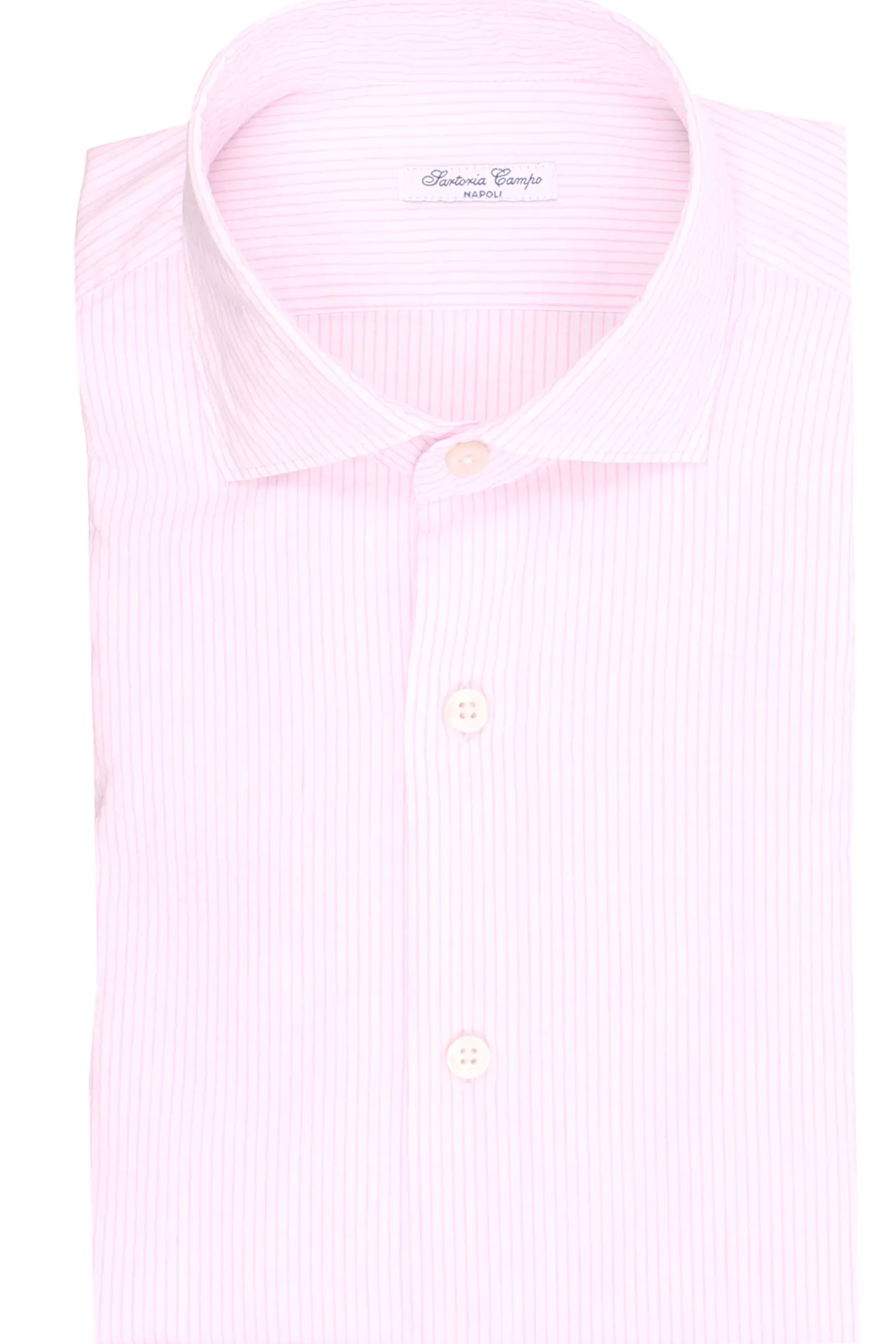 camicia a righe in cotone seersucker
