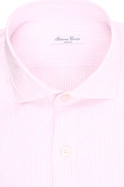 camicia a righe in cotone seersucker