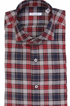 Camicia check ini flanella di cotone