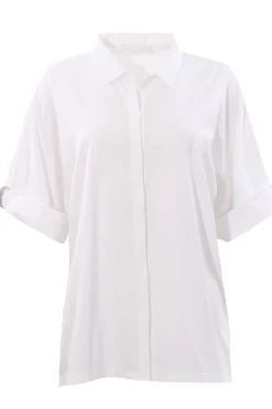 Camicia in jersey di cotone con monile