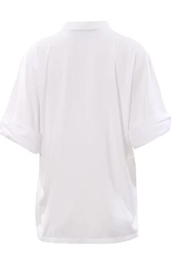 Camicia in jersey di cotone con monile
