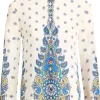 camicia in seta con stampa floreale