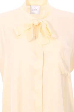 Camicia in viscosa con fiocco