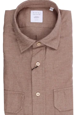 Camicia over in flanella di cotone tinto filo