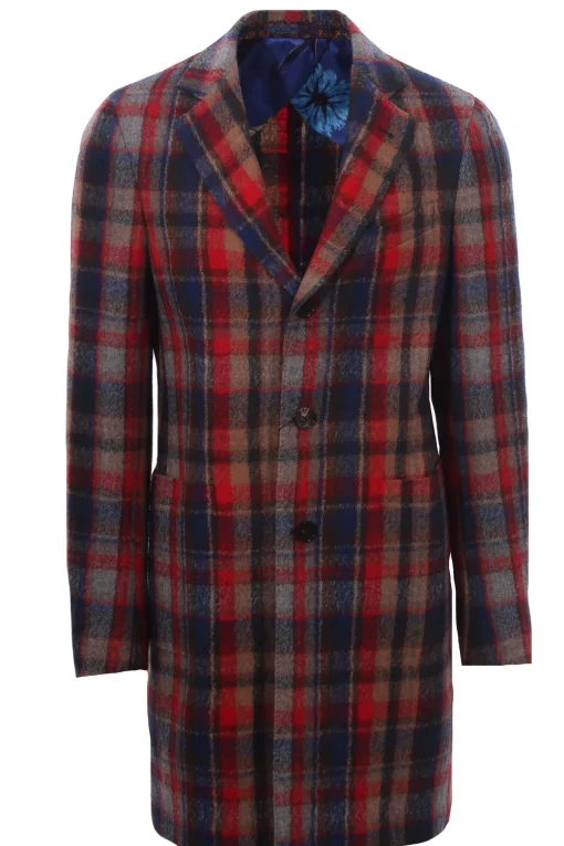 Cappotto morbido in check di lana