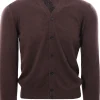 Cardigan chiusura alta in puro cashmere