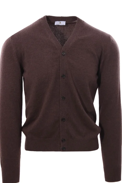 Cardigan chiusura alta in puro cashmere