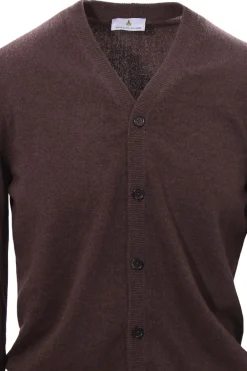 Cardigan chiusura alta in puro cashmere