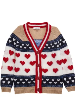 Cardigan in lana cuori