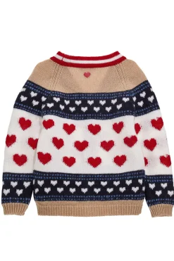 Cardigan in lana cuori