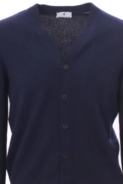 cardigan in lana, seta e cashmere