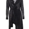 Cardigan lungo con rouches