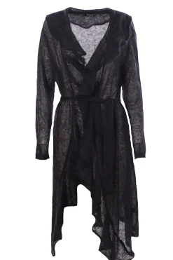 Cardigan lungo con rouches