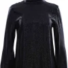 Casacca collo alto effetto lurex
