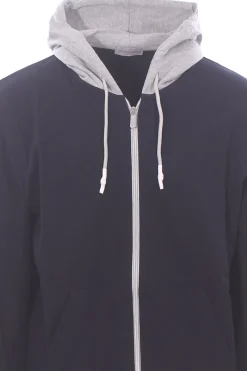 felpa cappuccio full zip bicolore