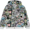 felpa full zip con cappuccio