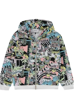 felpa full zip con cappuccio