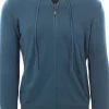 full zip cappuccio reversibile in lana e cashmere