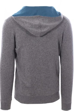 full zip cappuccio reversibile in lana e cashmere