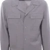 giacca camicia in tela di lana