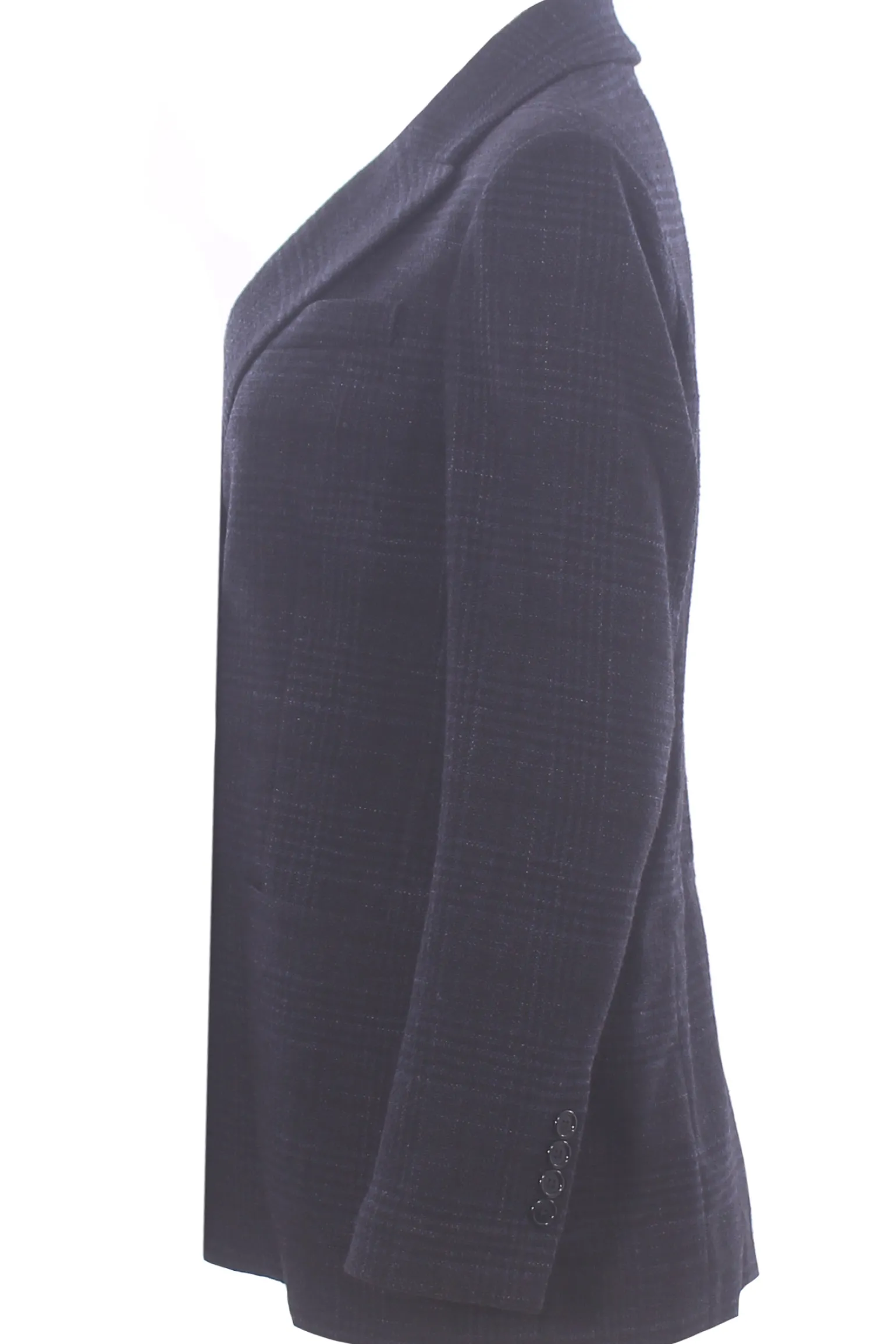 Giacca doppiopetto check in jersey di lana