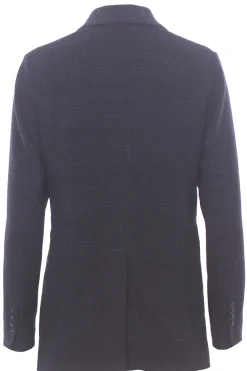 Giacca doppiopetto check in jersey di lana