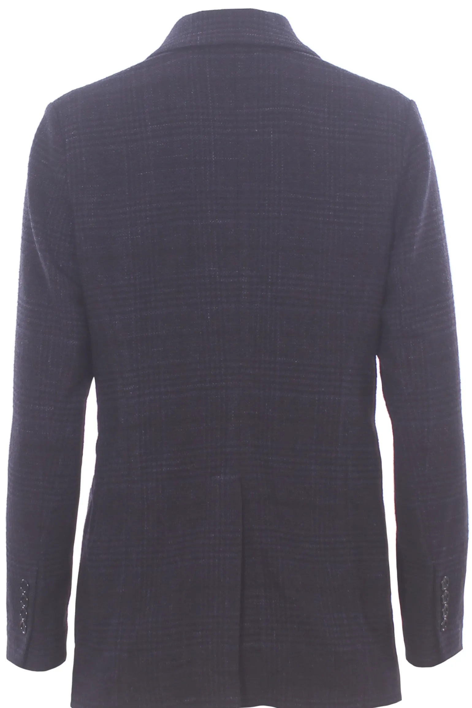 Giacca doppiopetto check in jersey di lana