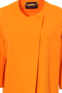 Giaccone in neoprene doppio petto con spacchi