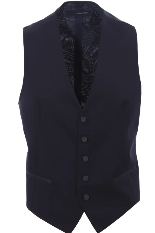 Gilet cerimonia in lana con dettagli raso