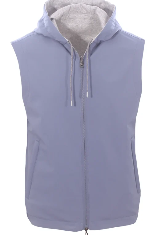 gilet reversibile in tecno cashmere e nylon