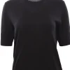 Girocollo manica corta in seta e cashmere
