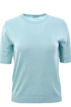 Girocollo manica corta in seta e cashmere