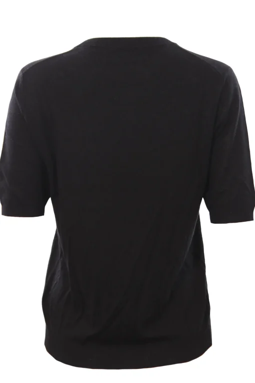 Girocollo manica corta in seta e cashmere