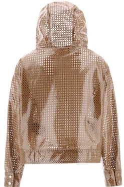 Giubbino in coated lace e gros grain
