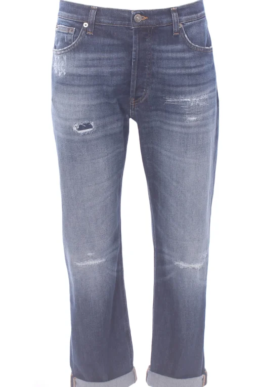 Jeans icon con rotture e risvolto