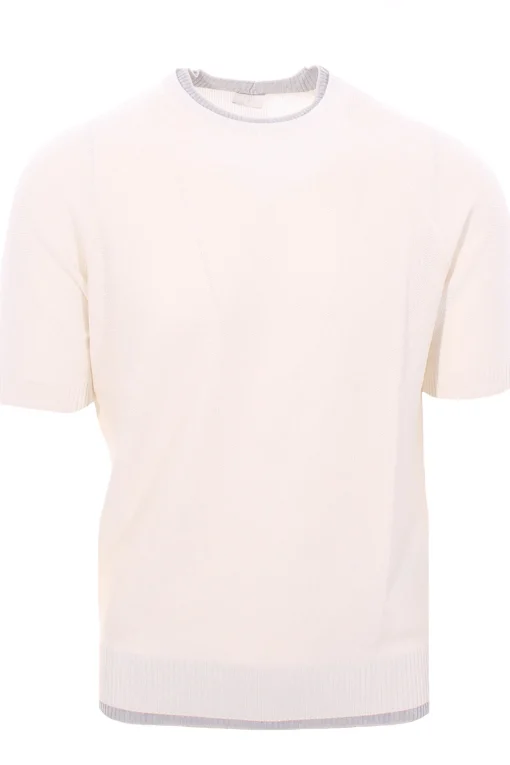 maglia effetto doppio capo in cotone nido d'ape