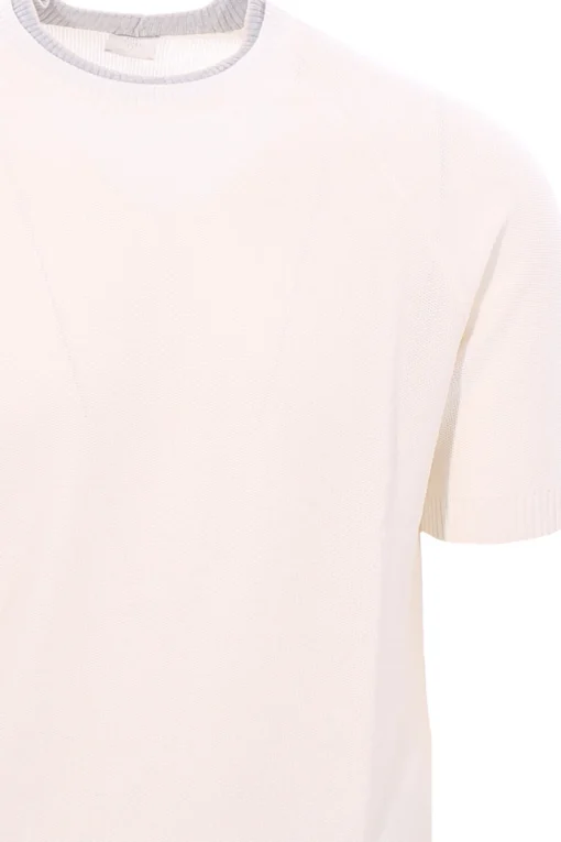 maglia effetto doppio capo in cotone nido d'ape