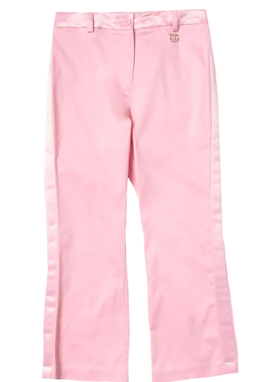 Pantalone con profili in raso