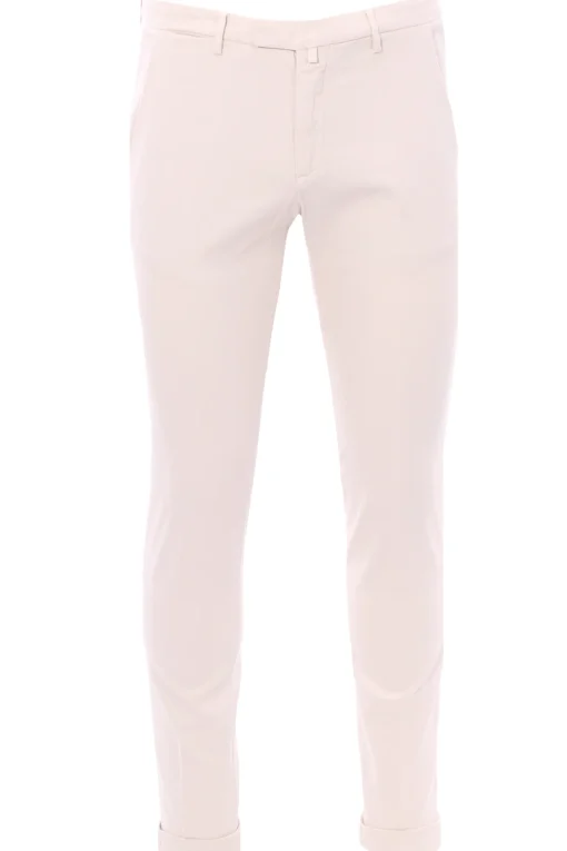 pantalone in cotone e tencel stretch