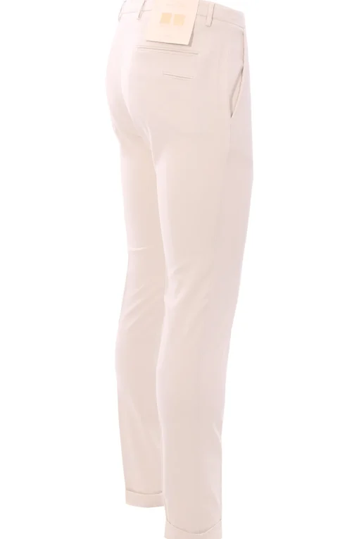 pantalone in cotone e tencel stretch