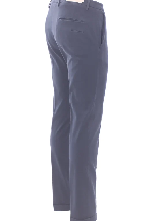 pantalone in cotone e tencel stretch